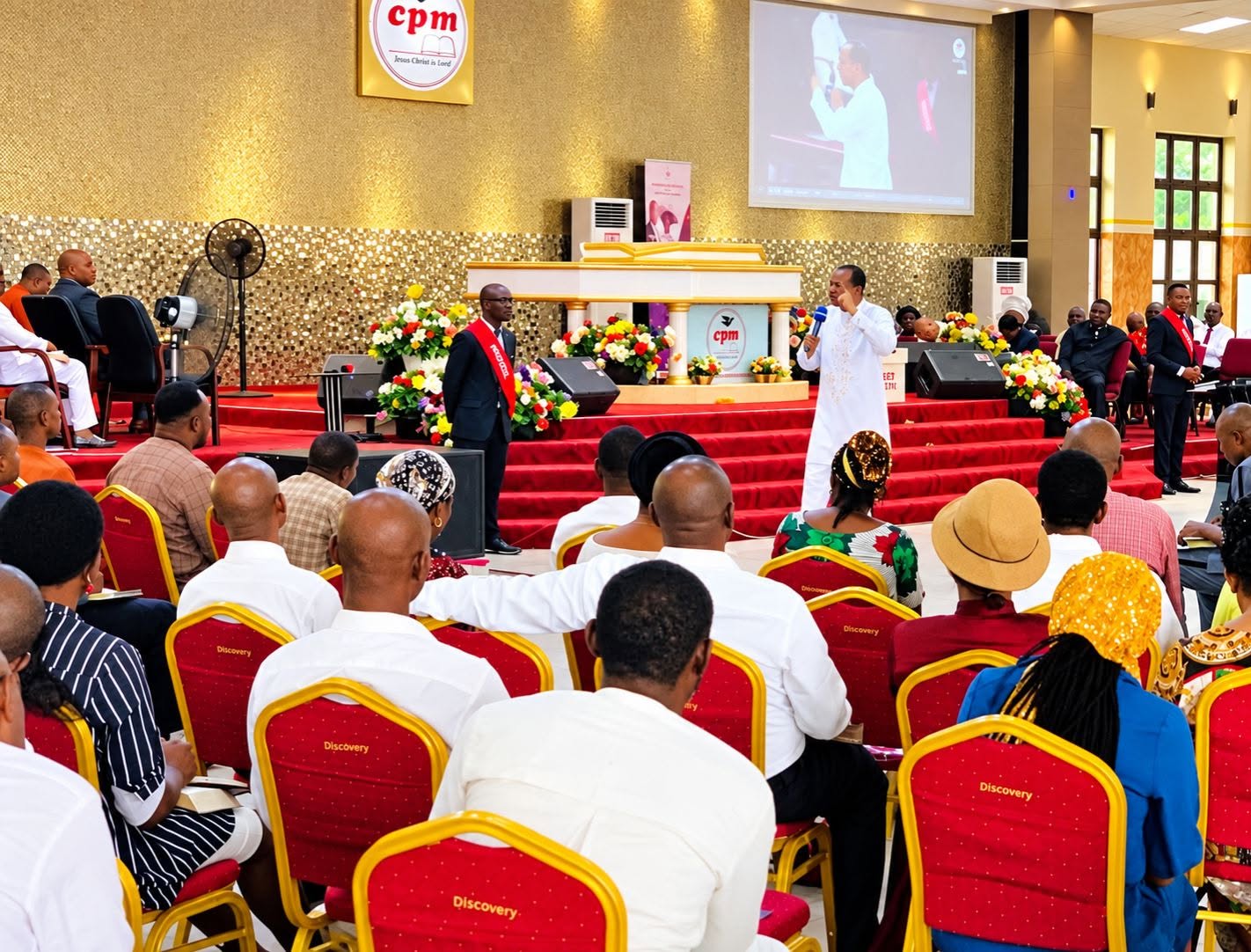 Chinedum Azuh ministering to a church congregation